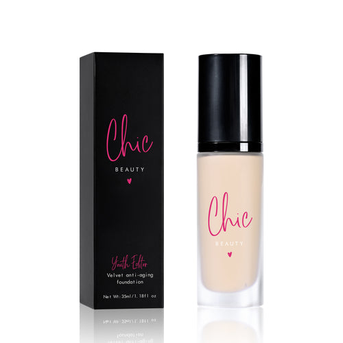 Glow makeup bundle by Chic Beauty with Youth Editor Foundation and Chic Glow Blush